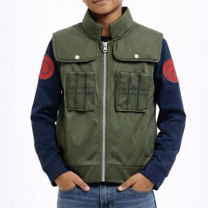 $49 Naruto Shippuden Kids Costume Jacket Leaf Village Anime Cosplay Green Navy